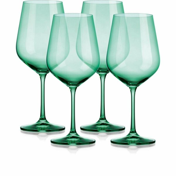Tarifa Translucent Large Wine Glasses, Pale Green - Set of 4 TA3099965